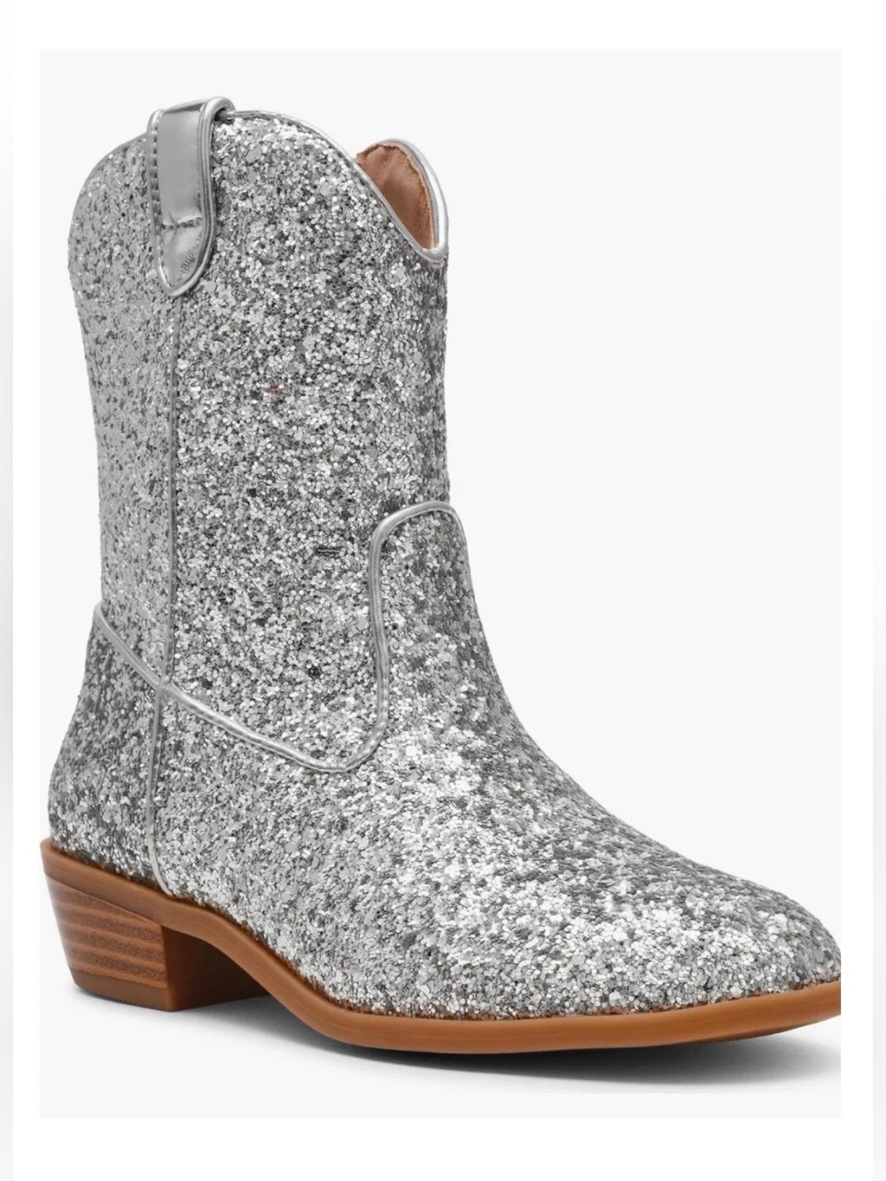 NWT Dolce Vita Silver Linz Glitter Kids Western Boots